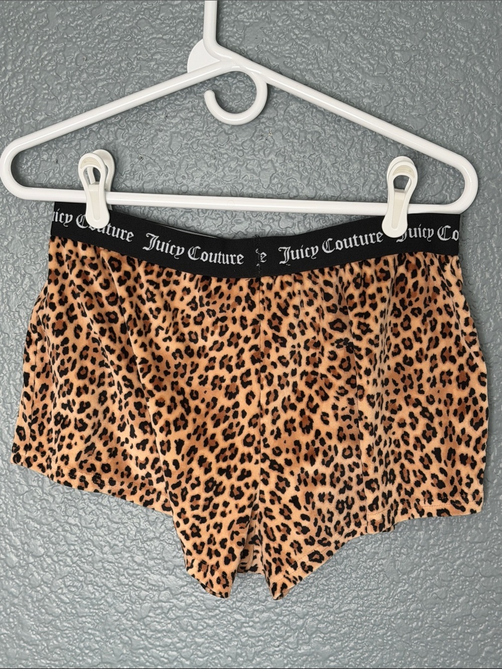 Juicy Couture Velvet Leopard Print Women's Sleepwear Shorts - Tan & Black
